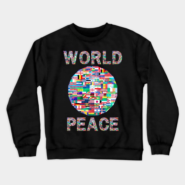 World Peace Flag Collection Crewneck Sweatshirt by Claudia Williams Apparel